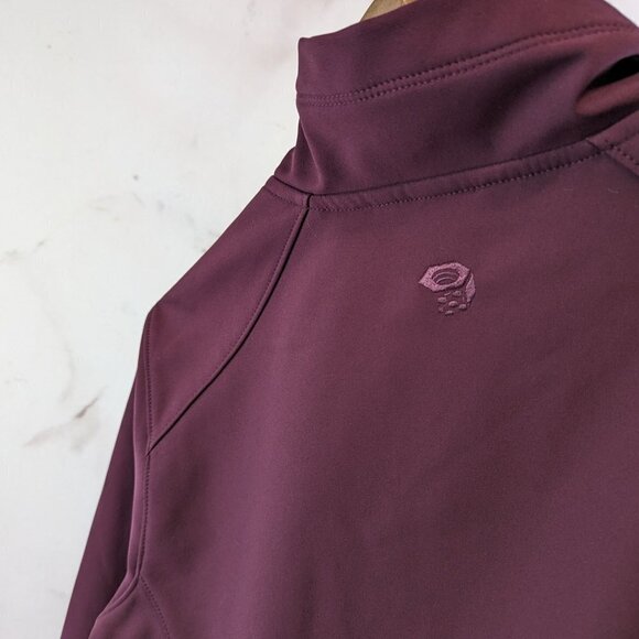 Mountain Hardwear Jacket Womens Large Burgundy Red Softshell Windbreaker Zip - Picture 9 of 9
